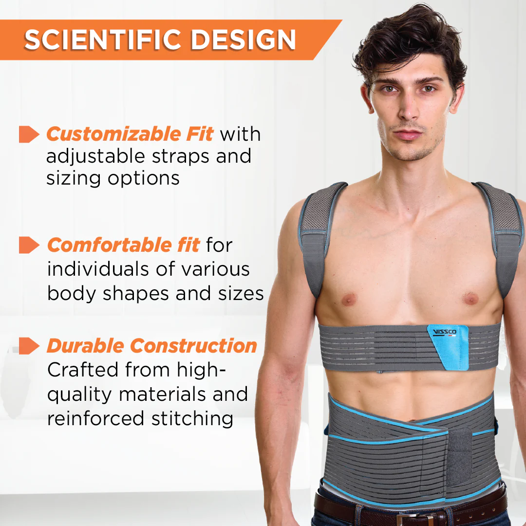 Dorso Lumbar Spinal Brace (Taylor Brace) | Thoracic & Lumbar Spine (Grey) - Image 3